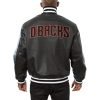 Arizona Diamondbacks Leather Varsity Jacket Back View