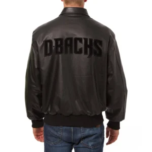 Arizona-Diamondbacks-Shirt-Style-Collar-Black-Leather-Varsity-Jacket-
