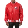 Atlanta-Hawks-Real-Leather-Varsity-Jacket-Red