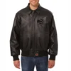 Atlanta-Hawks-Tonal-Full-Leather-Bomber-Jacket-Black