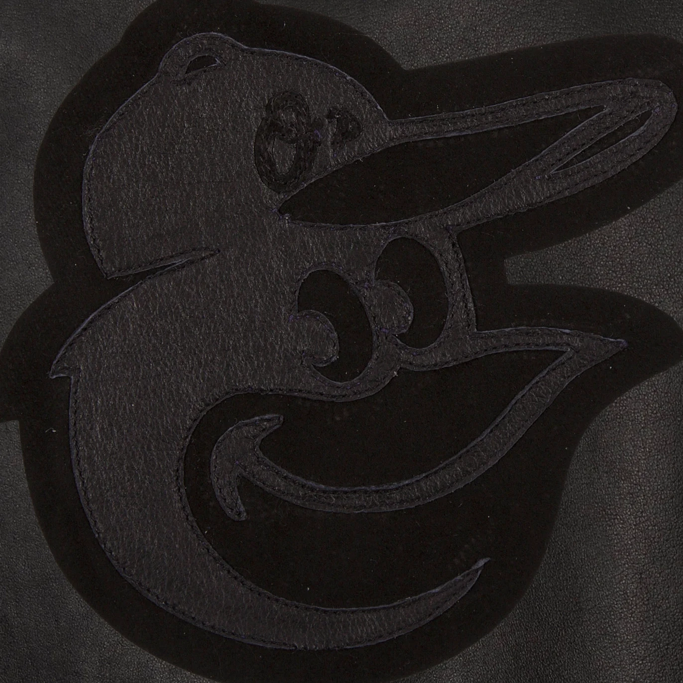 Baltimore-Orioles-Tonal-Full-Leather-Bomber-Jacket-Black