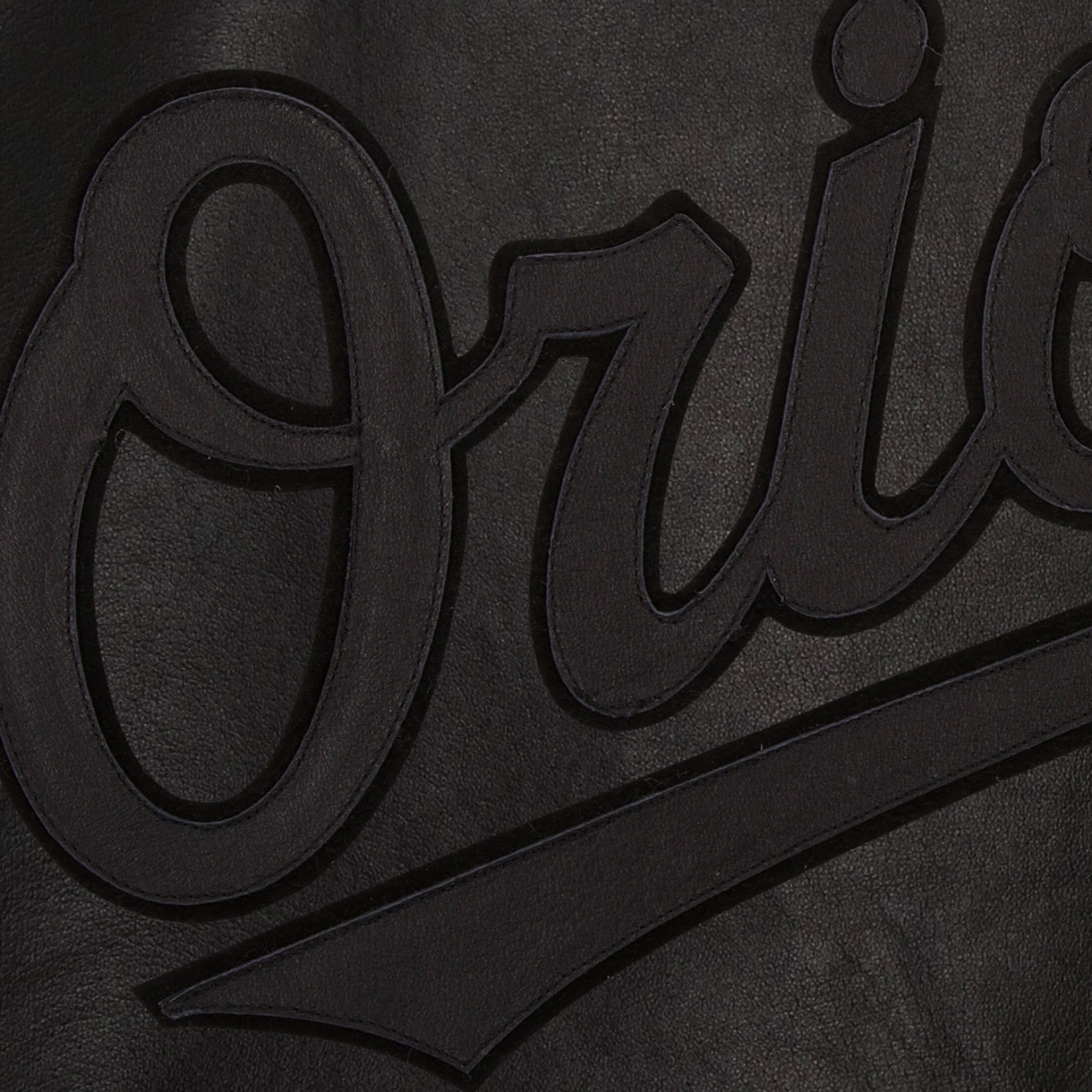 Baltimore-Orioles-Tonal-Full-Leather-Bomber-Jacket-Black