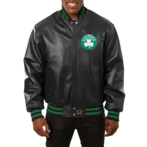 Boston-Celtics-Real-Leather-Varsity-Jacket-Black