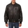 Boston-Celtics-Tonal-Full-Leather-Bomber-Jacket-Black