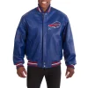 Buffalo Bills Leather Varsity Jacket Front View