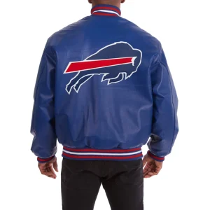 Buffalo Bills Leather Varsity Jacket Back View