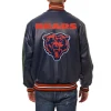 Chicago Bears Leather Varsity Jacket Back View