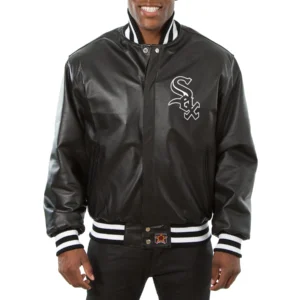 Chicago-White-Sox-Logo-Genuine-Leather-Varsity-Jacket-Black
