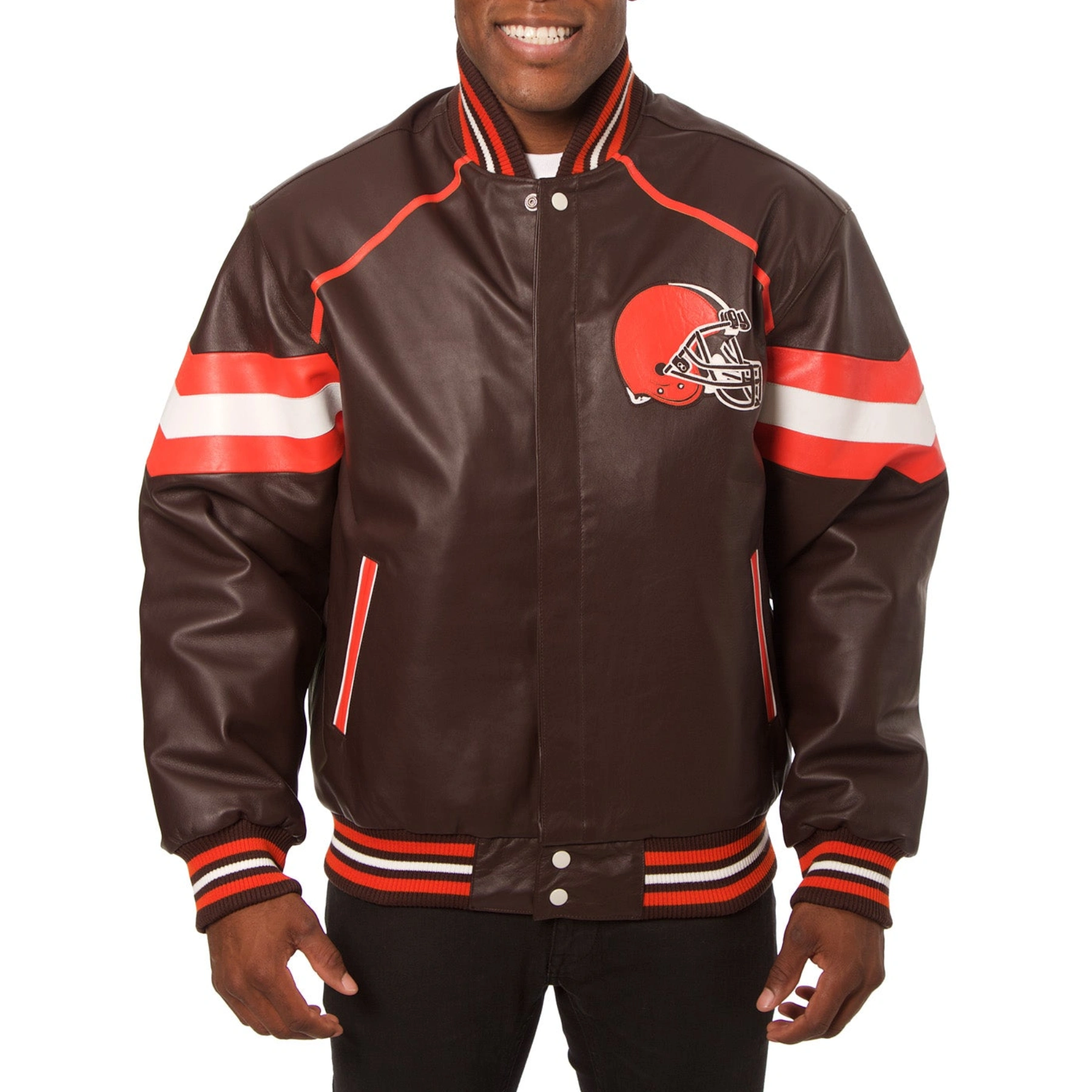 Cleveland-Browns-Full-Real-Leather-Varsity-Jacket-Brown