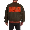 Cleveland Browns Leather Varsity Jacket Back View