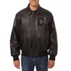 Cleveland-Indians-Shirt-Style-Collar-Black-Leather-Varsity-Jacket