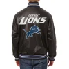 Detroit Lions Leather Varsity Jacket Back View