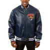 Florida Panthers Leather Varsity Jacket Front View