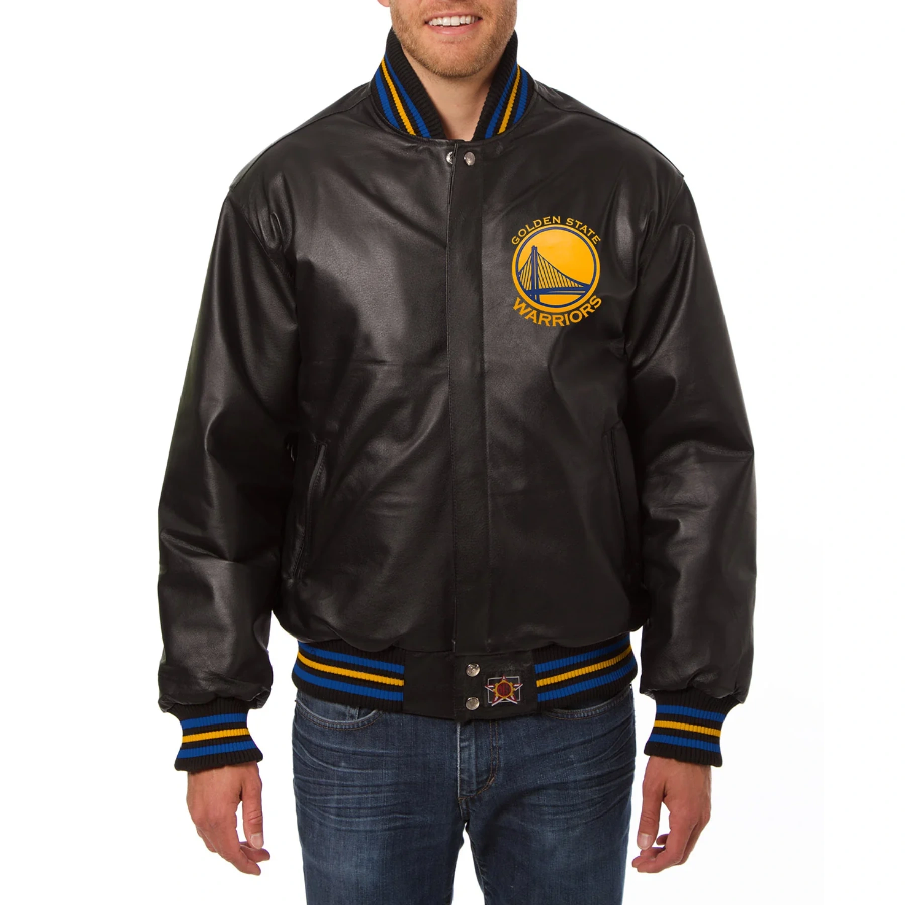 Golden-State-Warriors-Leather-Varsity-Jacket-Black
