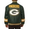 Green Bay Packers Green Leather Varsity Jacket