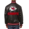 Kansas City Chiefs Leather Varsity Jacket Back View