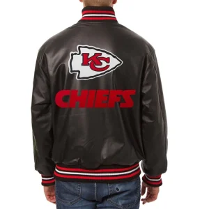 Kansas City Chiefs Leather Varsity Jacket Back View