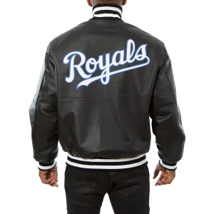 Kansas City Royals Leather Varsity Jacket Back View
