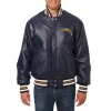 Los Angeles Chargers Leather Varsity Jacket Front View