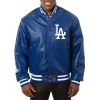 Los Angeles Dodgers Leather Varsity Jacket Front View