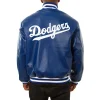 Los Angeles Dodgers Leather Varsity Jacket Back View