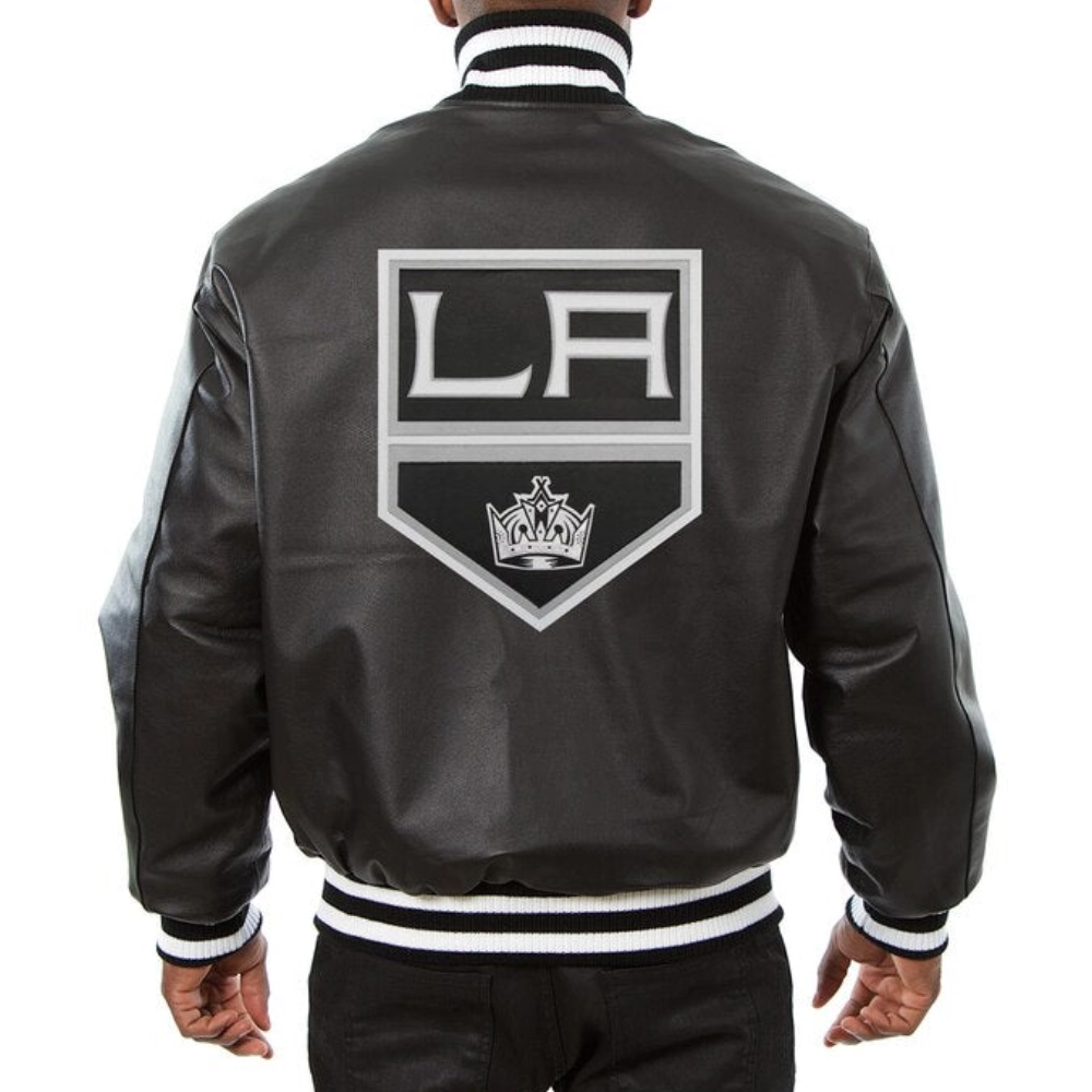 Los-Angeles-Kings-Genuine-Leather-Varsity-Jacket-Black