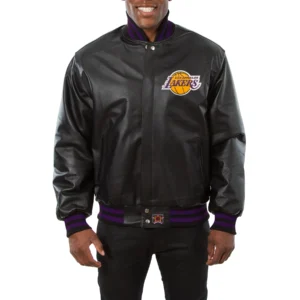 Los-Angeles-Lakers-Genuine-Leather-Varsity-Jacket-Black
