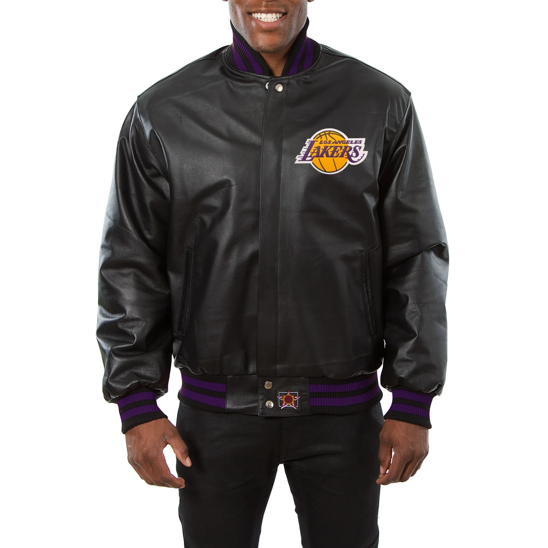 Los-Angeles-Lakers-Genuine-Leather-Varsity-Jacket-Black