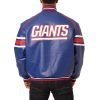 New York Giants Blue Leather Varsity Jacket