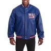 New York Giants Leather Varsity Jacket Front View