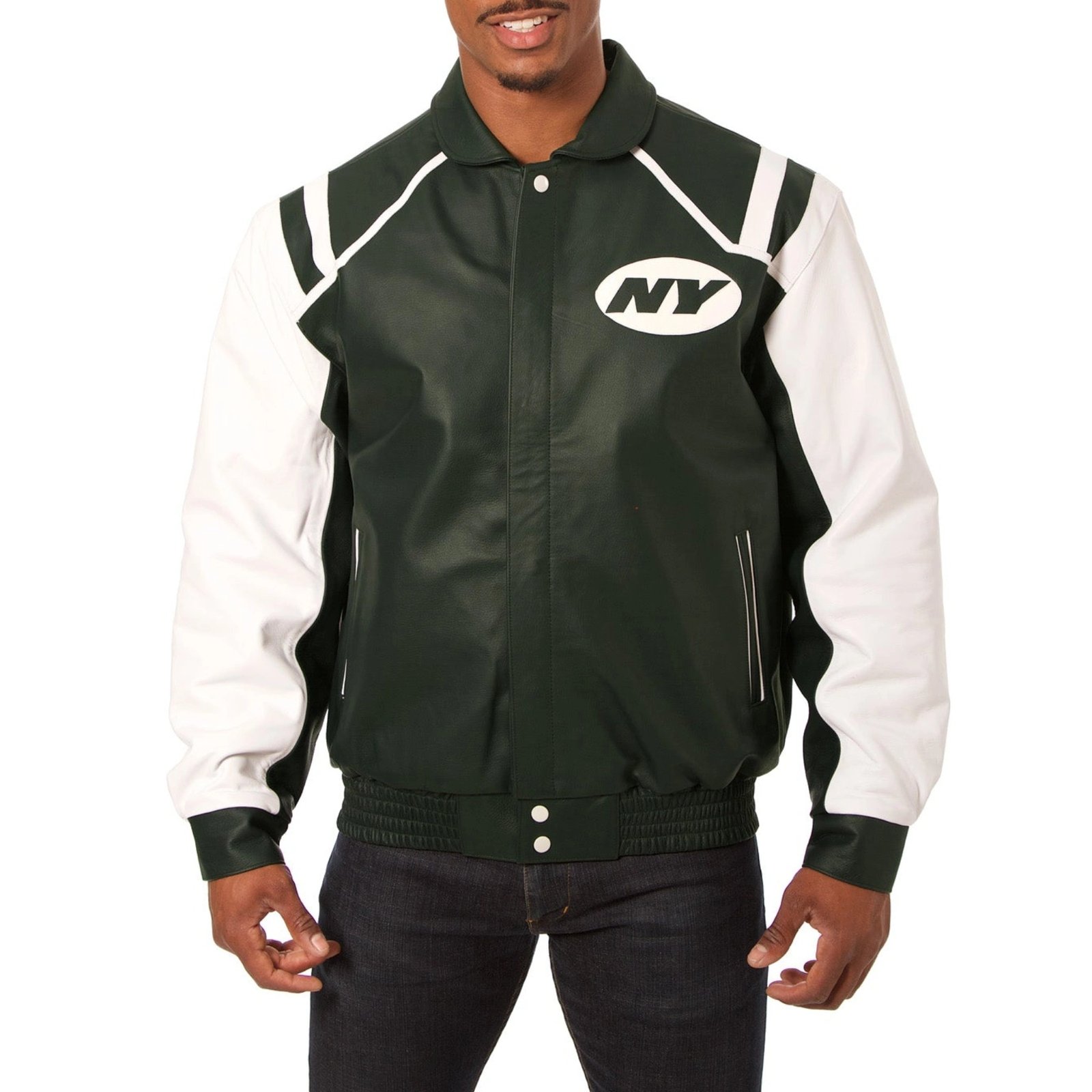 New York Jets Green Leather Varsity Jacket
