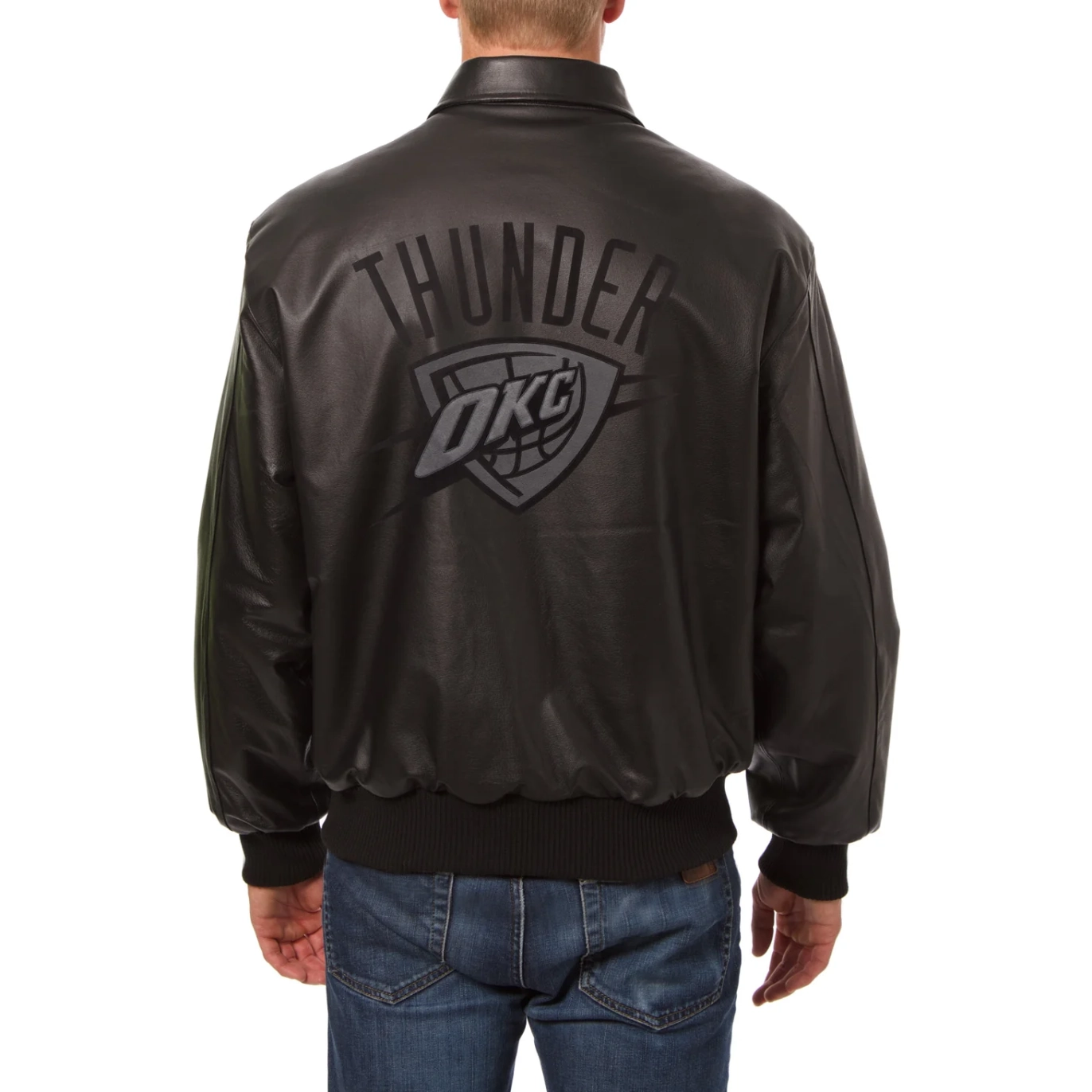 Oklahoma-City-Thunder-Full-Leather-Bomber-Varsity-Jacket-Black
