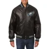 Philadelphia Eagles Leather Varsity Jacket Front View