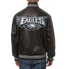 Philadelphia Eagles Leather Varsity Jacket Back View