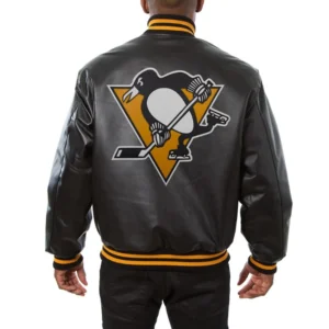 Pittsburgh-Penguins-Genuine-Leather-Varsity-Jacket-Black
