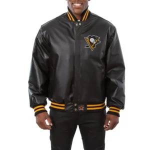 Pittsburgh-Penguins-Genuine-Leather-Varsity-Jacket-Black