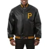 Pittsburgh Pirates Leather Varsity Jacket Front View
