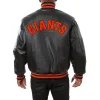 San Francisco Giants Leather Varsity Jacket Back View