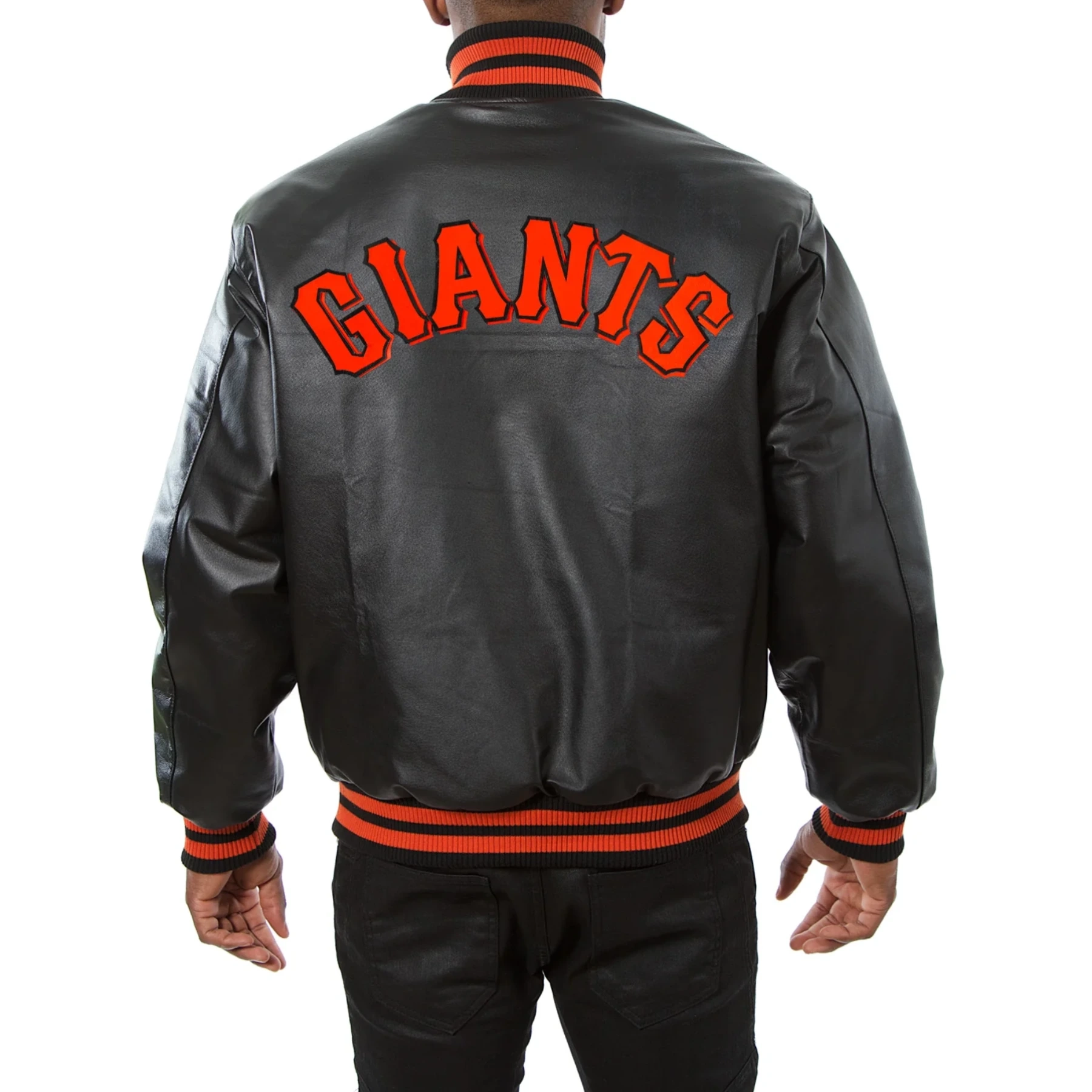 San Francisco Giants Leather Varsity Jacket Back View