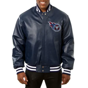 Tennessee Titans Leather Varsity Jacket Front View