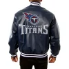 Tennessee Titans Leather Varsity Jacket Back View
