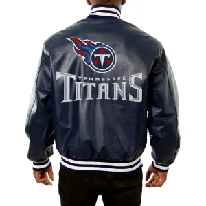 Tennessee Titans Leather Varsity Jacket Back View