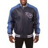 Tennessee Titans Navy Leather Varsity Jacket