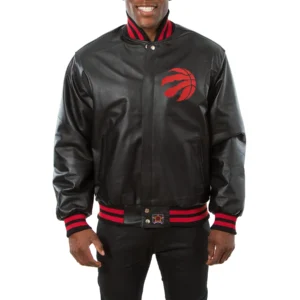 Toronto-Raptors-Real-Leather-Varsity-Jacket-Black