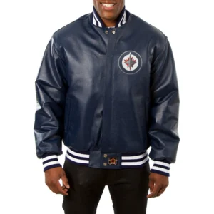 Winnipeg-Jet-Full-Real-Leather-Varsity-Jacket-Navy
