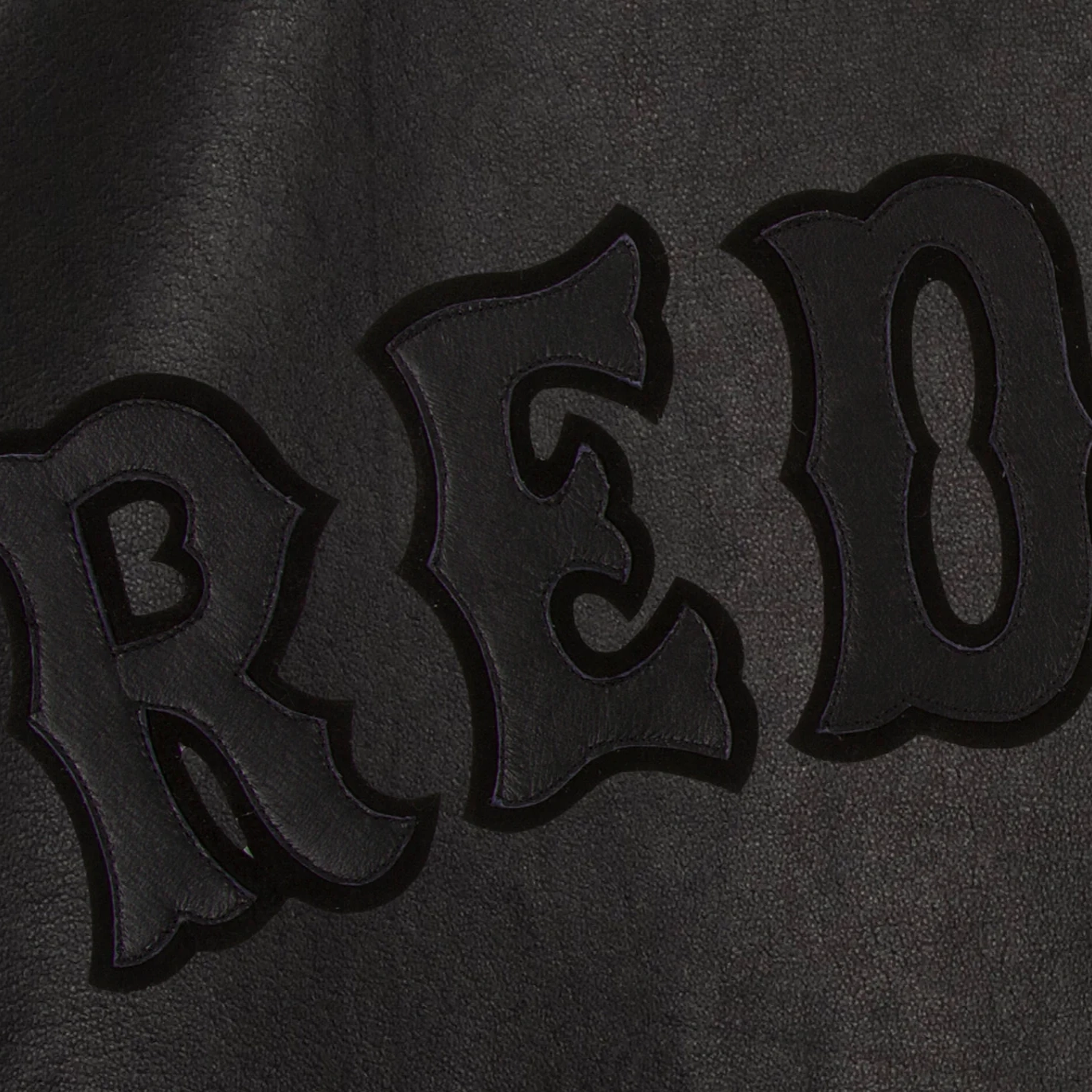 boston red sox tonal black leather applique logo