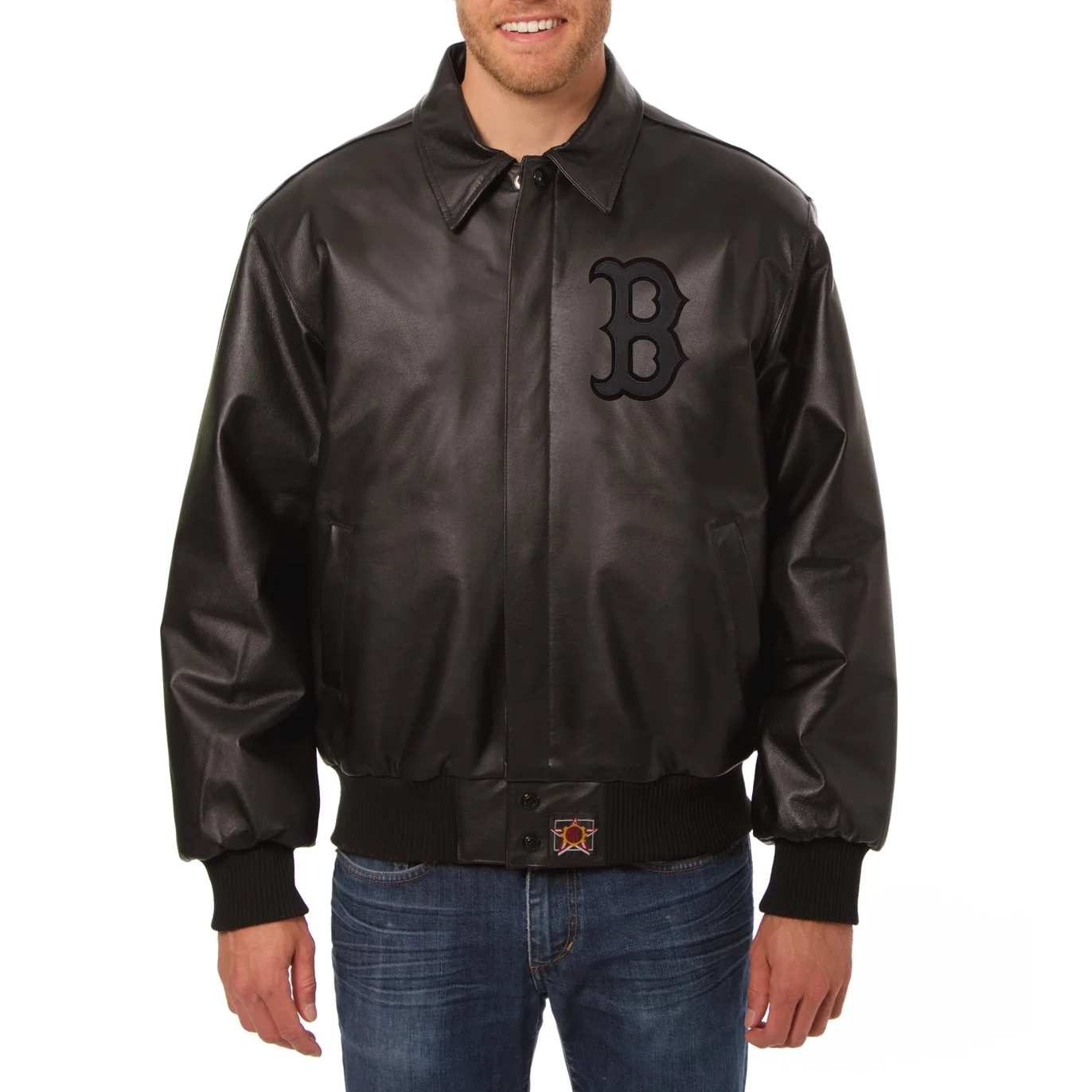 boston red sox tonal leather jacket