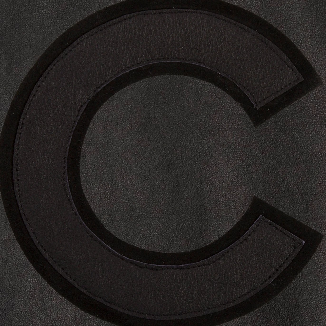 chicago cubs tonal black leather patch logo