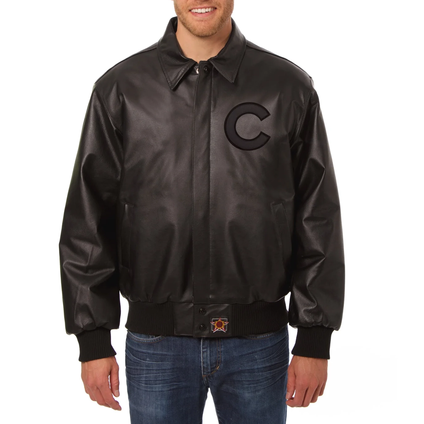 chicago cubs tonal leather jacket