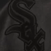chicago white sox tonal black leather patch logo